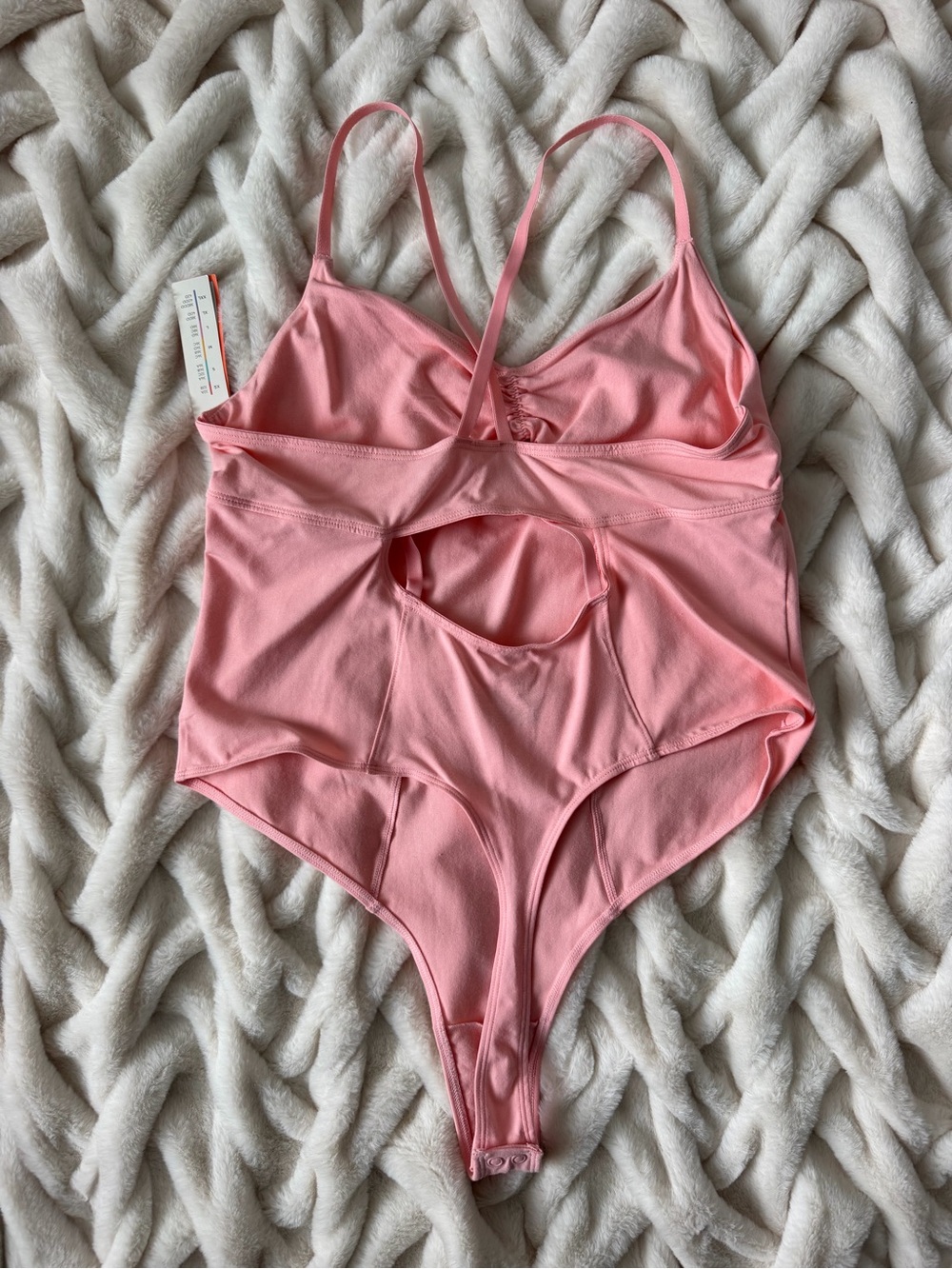 Target Pink Ruched Front Bodysuit One-Piece - Picture 3 of 3